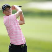 Nicolai Højgaard of Denmark in action during the third round of the Italian Open at Marco Simone Golf Club in Rome. Picture: Luke Walker/Getty Images.