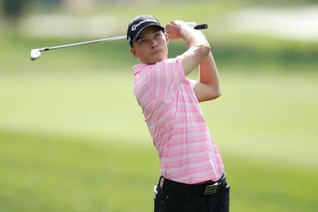 Nicolai Højgaard of Denmark in action during the third round of the Italian Open at Marco Simone Golf Club in Rome. Picture: Luke Walker/Getty Images.
