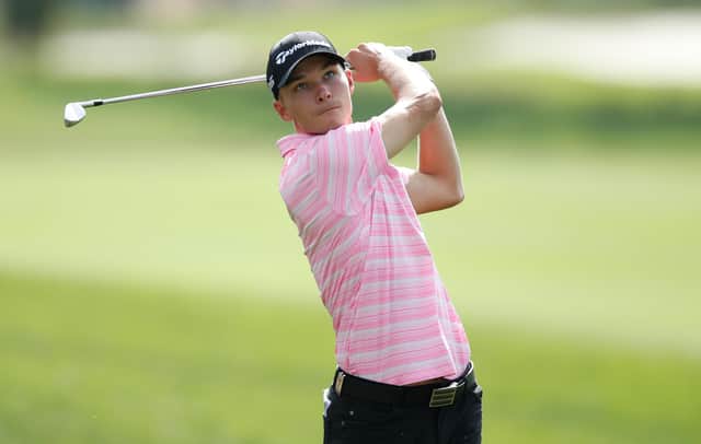 Nicolai Højgaard of Denmark in action during the third round of the Italian Open at Marco Simone Golf Club in Rome. Picture: Luke Walker/Getty Images.