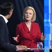 Jonathan Hordle/ITV Handout photo issued by ITV of Rishi Sunak and Liz Truss taking part in Britain's Next Prime Minister: Liz Truss has declared she is the “only person who can deliver the change” the UK needs which is in “line with true Conservative principles”.
