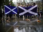 People outside the UK Supreme Court in London, while they waited for the decision by Supreme Court judges to grant or refuse the Scottish Parliament power to hold a referendum on independence. Picture: Aaron Chown/PA Wire