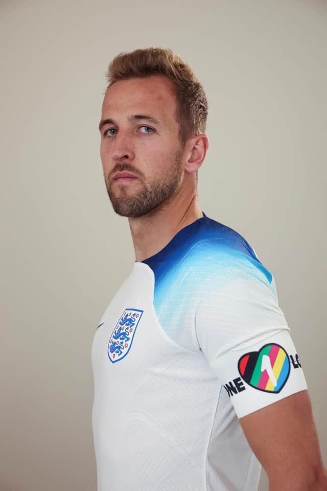 England's Harry Kane wearing a OneLove captain's armband. FIFA is yet to confirm whether captains from nine European nations, including England and Wales, will be permitted to wear the ‘OneLove’ armband at matches in the tournament this winter. I
