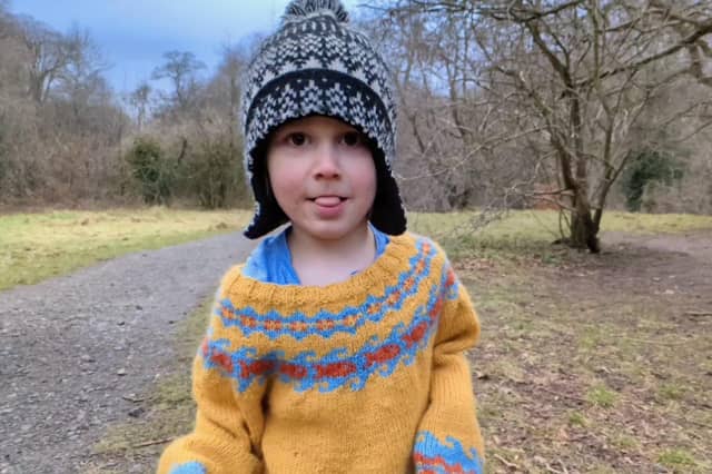 Five-year-old Robin at Colinton Dell.