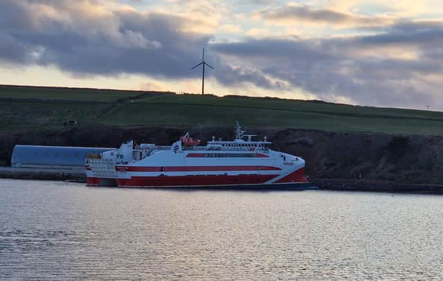 Pentalina aground at St Margaret's Hope on Saturday. Picture: RNLI/Longhope RNLI