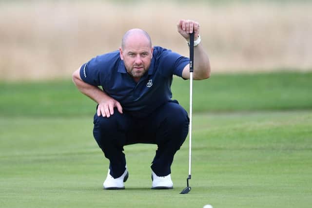 Craig Lee, pictured playing in last year's Loch Lomond Whiskies' Scottish PGA Championship at West Kilbride, is sharing the lead in the opening Tartan Pro Tour event of the season at Kilmarnock (Barassie). Picture: Mark Runnacles/Getty Images.