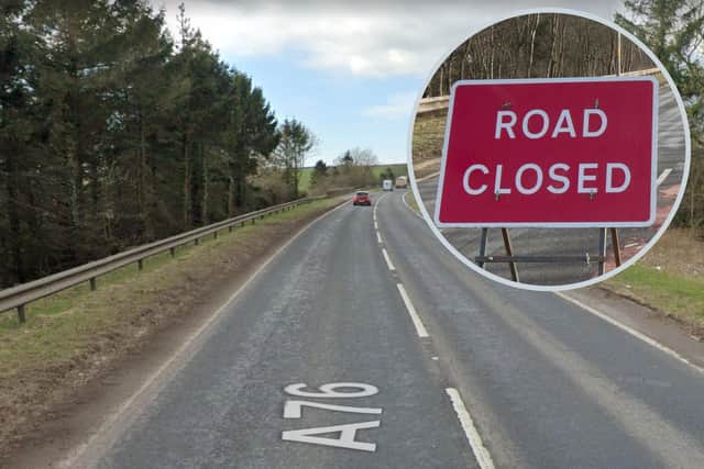 Officers closed a part of the A76 near Crosshands, after a fatal road collision.