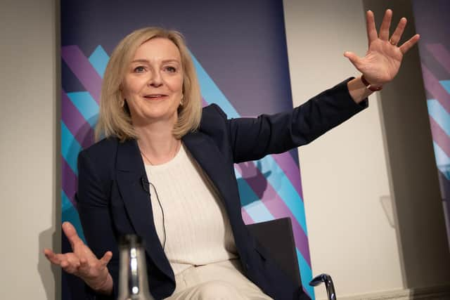 Liz Truss gives a speech on the economy at the Institute for Government in London. Picture: Stefan Rousseau/PA Wire