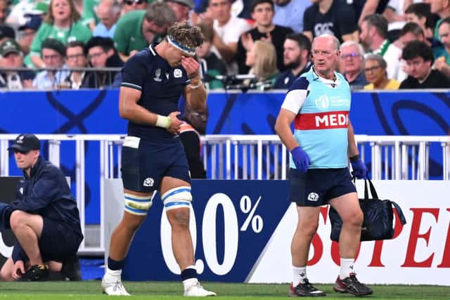 Scotland captain Jamie Ritchie was forced off early on due to injury.