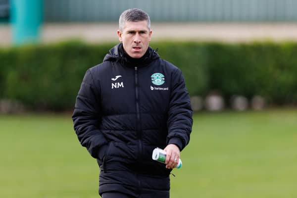 Hibernian manager Nick Montgomery preparing for his side's Viaplay Cup semi-final v Aberdeen: don't talk to him about referees 'tackling' players  (Photo by Ross Parker / SNS Group)