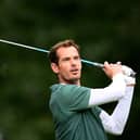 Andy Murray pictured playing in the BMW PGA Championship Pro-Am at Wentworth Club on Wednesday. Picture: Ross Kinnaird/Getty Images.