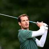 Andy Murray pictured playing in the BMW PGA Championship Pro-Am at Wentworth Club on Wednesday. Picture: Ross Kinnaird/Getty Images.