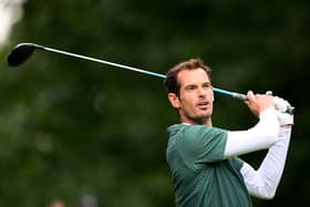 Andy Murray pictured playing in the BMW PGA Championship Pro-Am at Wentworth Club on Wednesday. Picture: Ross Kinnaird/Getty Images.
