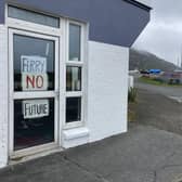 Traces of the protest at Lochboisdale ferry terminal when CalMac announced services would be pulled during June so that the MV Lord of the Isles could be redeployed to Islay.