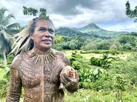 Storyteller Chief Tihoti on the French Polynesian island of Raiatea (Picture: Steven Robertson)