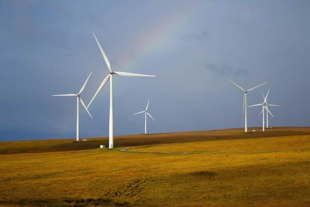 A surplus of energy generated means Scotland's wind turbines can supply power to the National Grid.