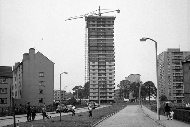 Muirhouse Flats topping out ceremony, Edinburgh, 1960s.