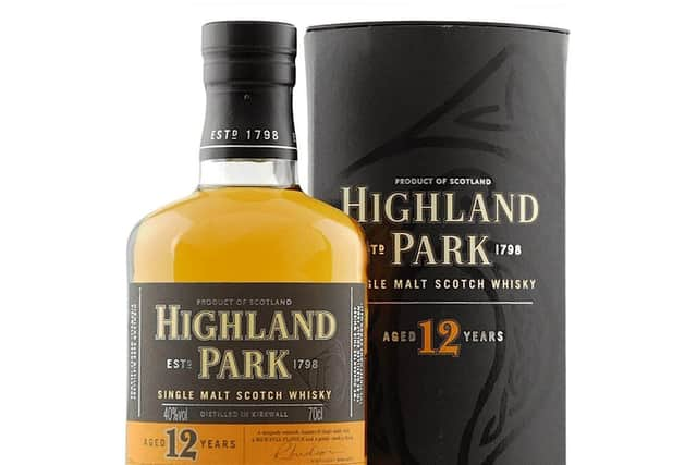 A bottle of Highland Park