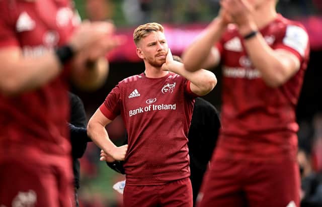 Munster's Ben Healy, who has agreed to join Edinburgh in the summer, has received a first Scotland call-up for the Six Nations. (Photo by Alex Davidson/Getty Images)