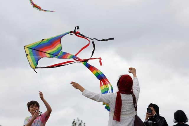 The Afghan community in London flew kites on Hampstead Heath this summer to commemorate one year since the fall of Afghanistan to the Taliban.