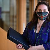 Finance Secretary Kate Forbes arrives for the Stage 3 Debate: Scottish Budget 2022-23 at the Scottish Parliament Holyrood Edinburgh. Picture date: Thursday February 10, 2022. PA Photo. See PA story POLITICS Scotland.Picture: Jeff J Mitchell/PA Wire