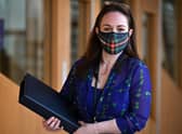 Finance Secretary Kate Forbes arrives for the Stage 3 Debate: Scottish Budget 2022-23 at the Scottish Parliament Holyrood Edinburgh. Picture date: Thursday February 10, 2022. PA Photo. See PA story POLITICS Scotland.Picture: Jeff J Mitchell/PA Wire
