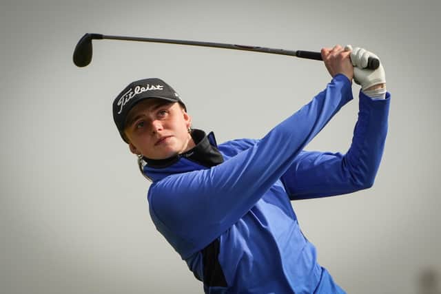 Murcar Links player Jasmine Mackintosh in action during the opening day of the Helen Holm Scottish Women's Open in Troon. Picture: Scottish Golf.