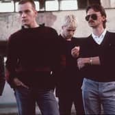 Ewen Bremner, Ewan McGregor, Jonny Lee Miller and Robert Carlyle as Spud, Renton, Sick Boy and Begbie in the first Trainspotting film