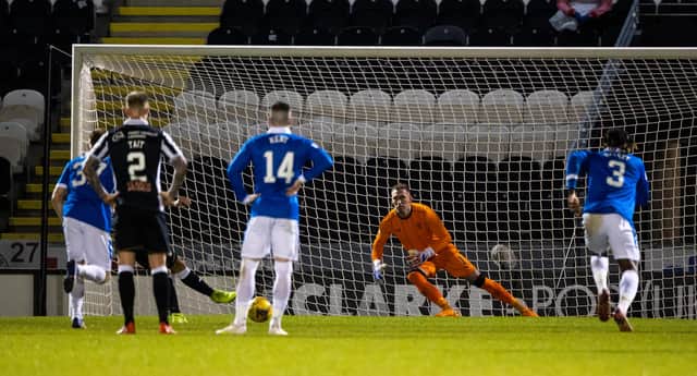 Jamie McGrath scores for St Mirren to make it 1-1  (Photo by Craig Williamson/SNS Group via Getty Images)