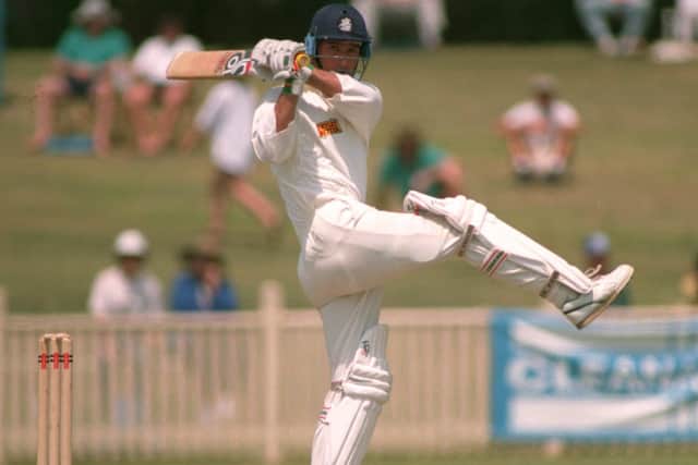 Grahame Thorpe bats against New South Wales in November 1994 during an Ashes tour (Picture: Ben Radford/ALLSPORT)