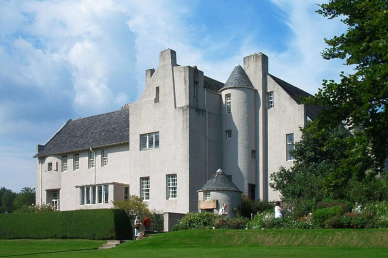 Often thought of as Mackintosh’s most iconic home design, construction of the sandstone house began in 1902 and was later restored by the National Trust for Scotland to resemble its original finalised design of 1904.