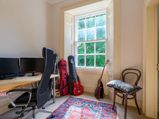 The home office can be found on the ground floor.