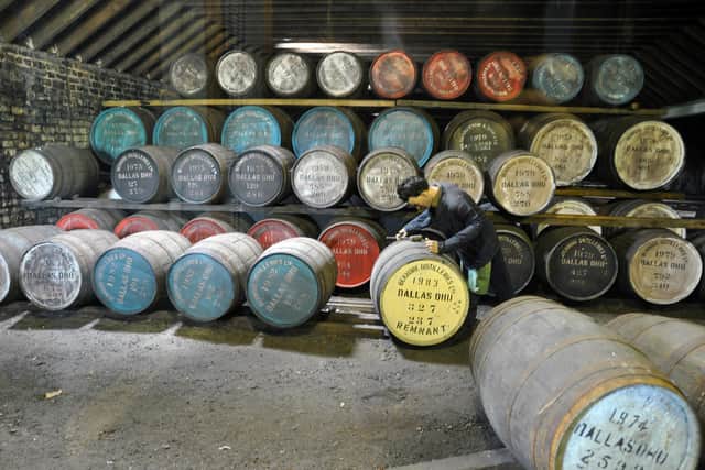 Casks from 100 years of distilling at Dallas Dhu on show at the distillery museum. PIC: CC/Otter