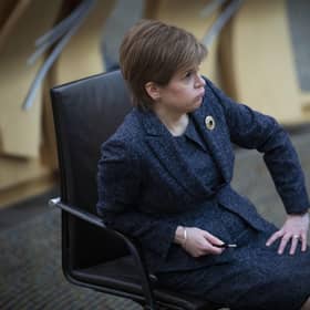 First Minister Nicola Sturgeon reacts during First Minster's Questions. Picture: Jane Barlow-Pool/Getty Images