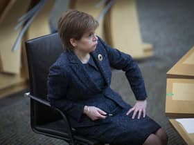 First Minister Nicola Sturgeon reacts during First Minster's Questions. Picture: Jane Barlow-Pool/Getty Images