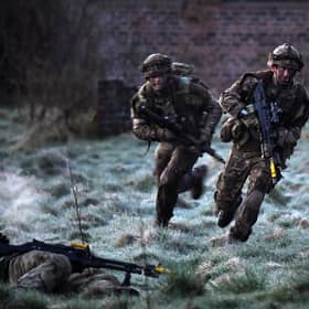 Royal Marines take part in raid during Exercise Joint Warrior on April 27, 2018 in Dalbeattie,Scotland. Photo: Jeff J Mitchell/Getty Images