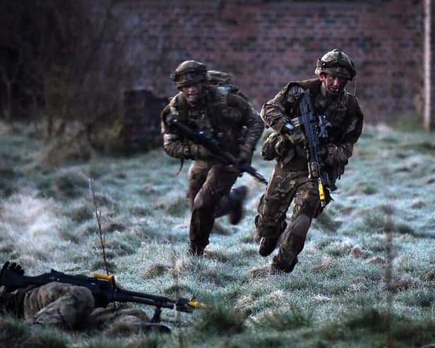 Royal Marines take part in raid during Exercise Joint Warrior on April 27, 2018 in Dalbeattie,Scotland. Photo: Jeff J Mitchell/Getty Images