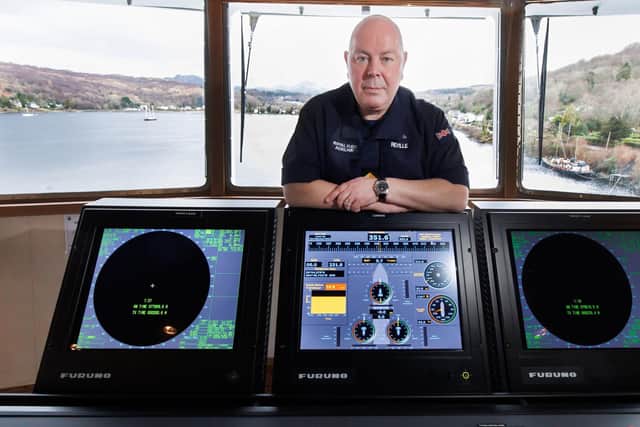 Richard Reville during a tour of the Royal Navy's new minehunting "mothership", RFA Stirling Castle. Photo: Steve Welsh/PA Wire
