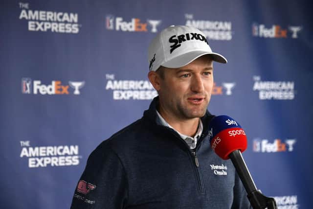 Russell Knox talks about his third-round 64 in The American Express tournament in La Quinta, California. Picture: Harry How/Getty Images.