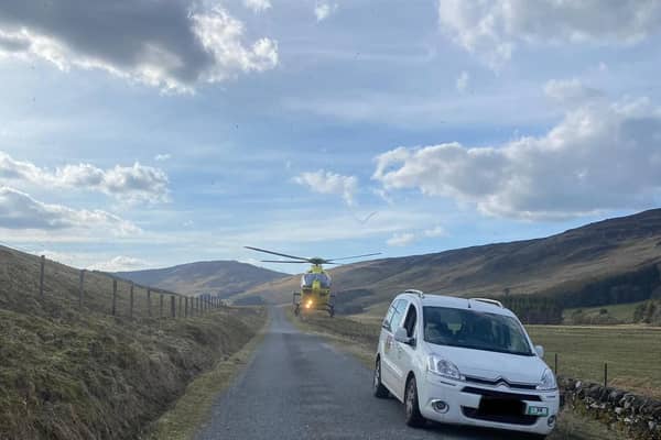 A man had to be rescued by air ambulance after a motorbike accident.