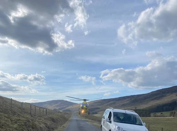 A man had to be rescued by air ambulance after a motorbike accident.