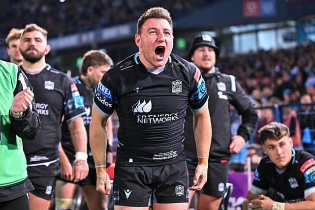 Duncan Weir roars in celebration during the United Rugby Championship final win over the Vodacom Bulls at Loftus Versfeld on June 22,. (Photo by Anton Geyser/SNS Group)