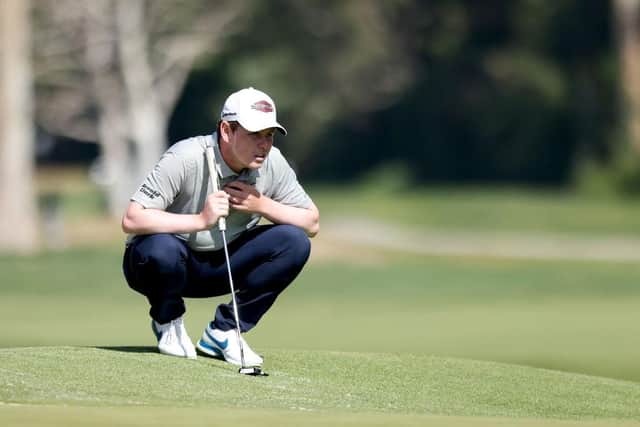 Bob MacIntyre lines up a putt during the final round of The Genesis Invitational at Riviera Country Club in Los Angeles. Picture: Katharine Lotze/Getty Images.