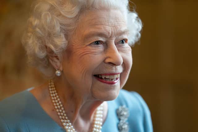 The Queen celebrating the start of the Platinum Jubilee during a reception at Sandringham House on February 5. Picture: Joe Giddens - by WPA Pool/Getty Images.