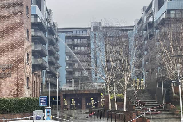 More than 70 firefighters, police and ambulance teams attended the fire, which destroyed several homes in an apartment block in a converted whisky warehouse. Picture: Ilona Amos