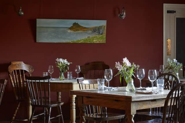 The dining room at the dog-friendly Felin Fach Griffin hotel in Powys, Wales. Pic: PA Photo/Felin Fach Griffin.