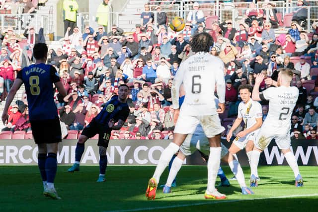 Barrie McKay broke his goal duck for Hearts with this stunning strike.