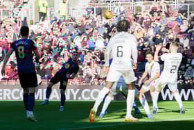 Barrie McKay broke his goal duck for Hearts with this stunning strike.