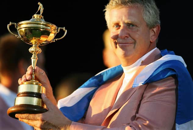 Colin Montgomerie holds the Ryder Cup after Europe's win at The K Club in Straffan, Co Kildare, in 2006. Picture: Adrian Dennis/AFP via Getty Images.