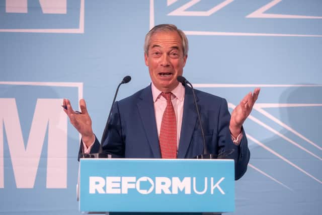 Reform UK leader Nigel Farage speaks during a press conference at Church House in Westminster, London. Picture: Jeff Moore/PA Wire