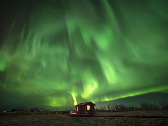 The ethereal light display is also known as Aurora Borealis